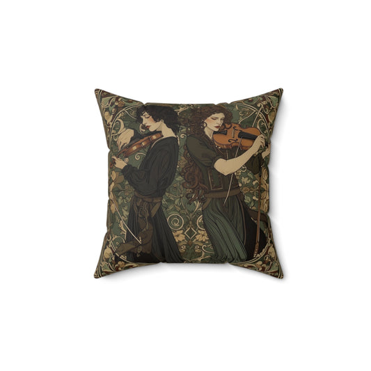 dueling fiddlers Spun Polyester Square Pillow